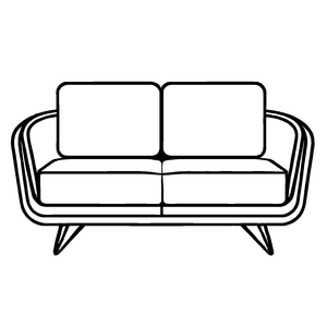 Geometrisches Designer-Sofa mit minimalistischen Linien Ausmalvorlage für junge kreative Köpfe und stilvolle Raumzauberer