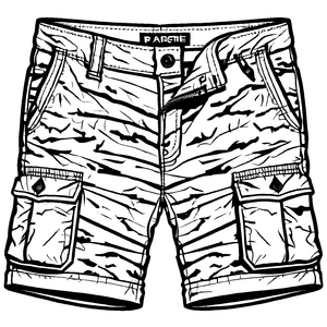 Kreative Tiger-Shorts mit aufregendem Muster Ausmalbild für mutige Modepatrone