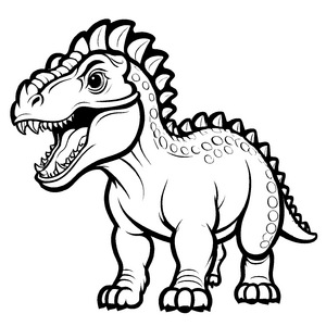 Faszinierender Pachycephalosaurus mit offenem Maul Ausmalvorlage für neugierige Forschergeist-Kinder