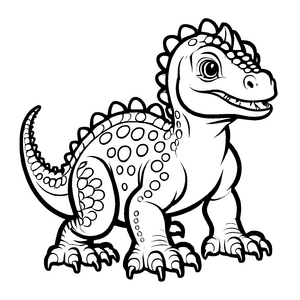 Bezaubernder Pachycephalosaurus mit lustigem Lächeln Ausmalbild für fantasievolle Dino-Künstler
