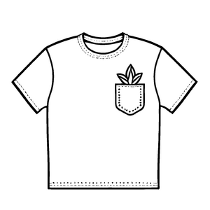 Praktisches Damen-T-Shirt mit süßem Pflanzenemblem Ausmalmotiv für fantasievolle Modefans