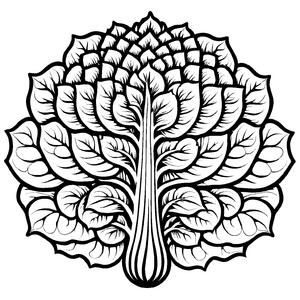 Spannender Romanesco mit filigranen Details Ausmalbild für neugierige Pflanzenforscher