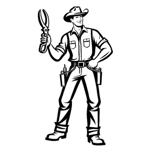 Cowboy mit scharfen Scheren Malvorlage für abenteuerlustige Entdecker