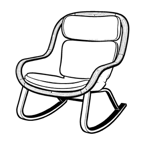 Bezaubernder Schwingsessel im modernen Design Ausmalbild für kreative Köpfe