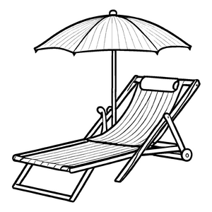 Magische Strandliegen-Ausmalvorlage zum Entdecken und Gestalten