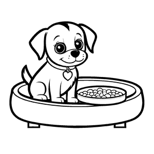 Zauberhaftes Hundekörbchen-Malbild für kreative Kids