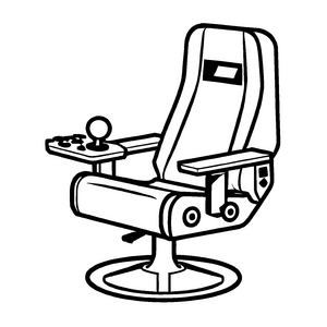 Futuristischer Gaming-Stuhl mit Joystick für spannende Spieleabenteuer von kleinen Gamern
