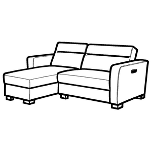 Stylisches Ecksofa mit plüschigem Kissen Ausmalvorlage für fantasievolle Raumschiff-Bautalente