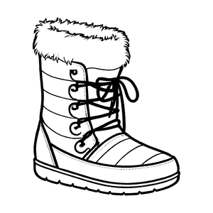 Bezaubernder Winterschnürboot mit Schneeflocken-Motiv Ausmalvorlage für kreative Köpfe