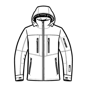 Schicke Herrenjacke mit kontrastierenden Reißverschlussdetails Ausmalvorlage für modische kleine Entdecker