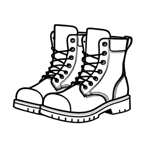Bezaubernder Schnürstiefel mit klassischem Design Ausmalmotiv für abenteuerlustige Schuhliebhaber