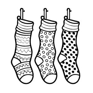 Vielfältige Herrensocken mit bunten Mustern Ausmalbild für kleine Stilkenner