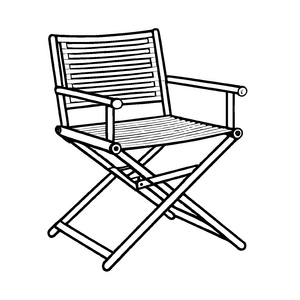 Kreativer Regiestuhl ohne Dekoration Ausmalvorlage für kleine Filmstars