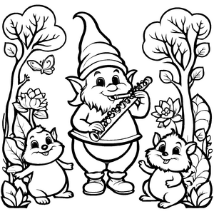 Wunderschöne Gnome-Malvorlage für Kinder