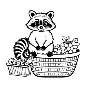 Saftige Stachelbeeren im Einklang mit Äpfeln Ausmalbild für fantasievolle Fruchtentdecker