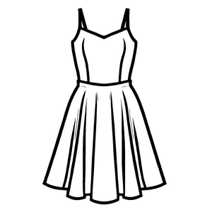 Trendiges Sommerkleid mit schickem Scoop-Ausschnitt Ausmalmotiv für blühende Modedesigner