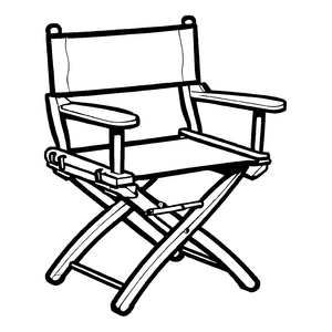 Schicker Regiestuhl im kreativen Design Malvorlage für fantasievolle Filmexperten