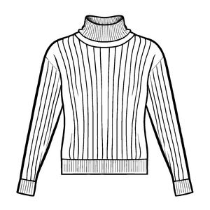 Trendiger Herrenpullover mit klassischem Rollkragen Ausmalvorlage für stilbewusste Künstler