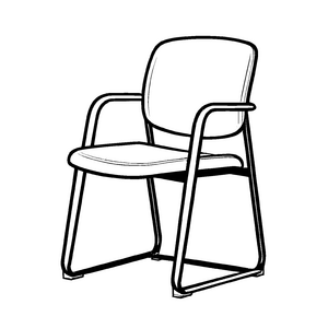 Eleganter Konferenzstuhl mit schickem Metallrahmen Ausmalvorlage für kreative Ideenarchitekten