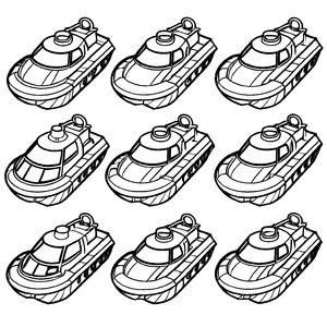 Verspieltes Luftkissenboote-Bastelmotiv zum Basteln und Malen