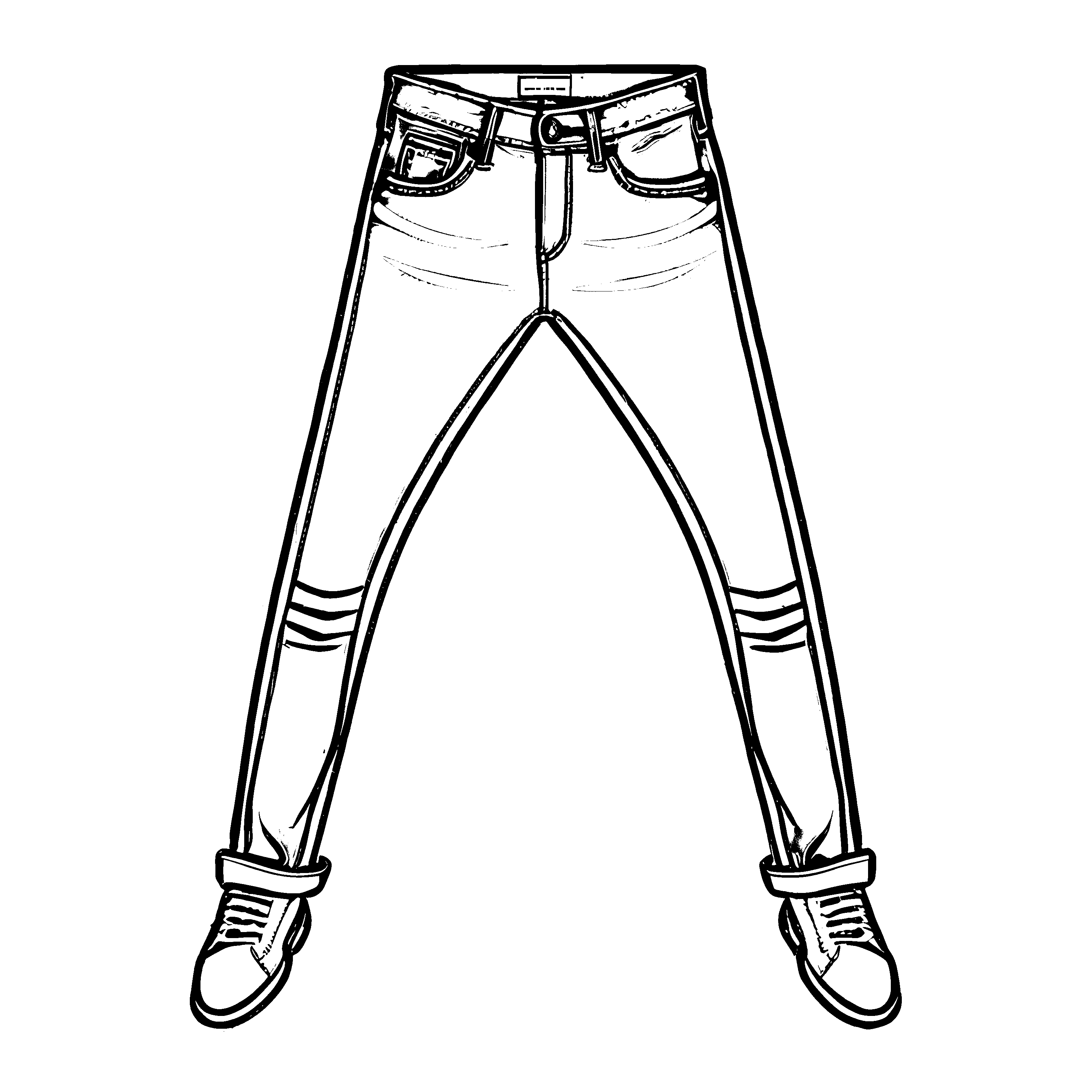 Stylische Herren Lange Hosen mit schmalem Bein Ausmalbild für modische Trendsetter