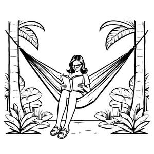 Fantasievolle Hipster-Ausmalvorlage für spannende Malzeit