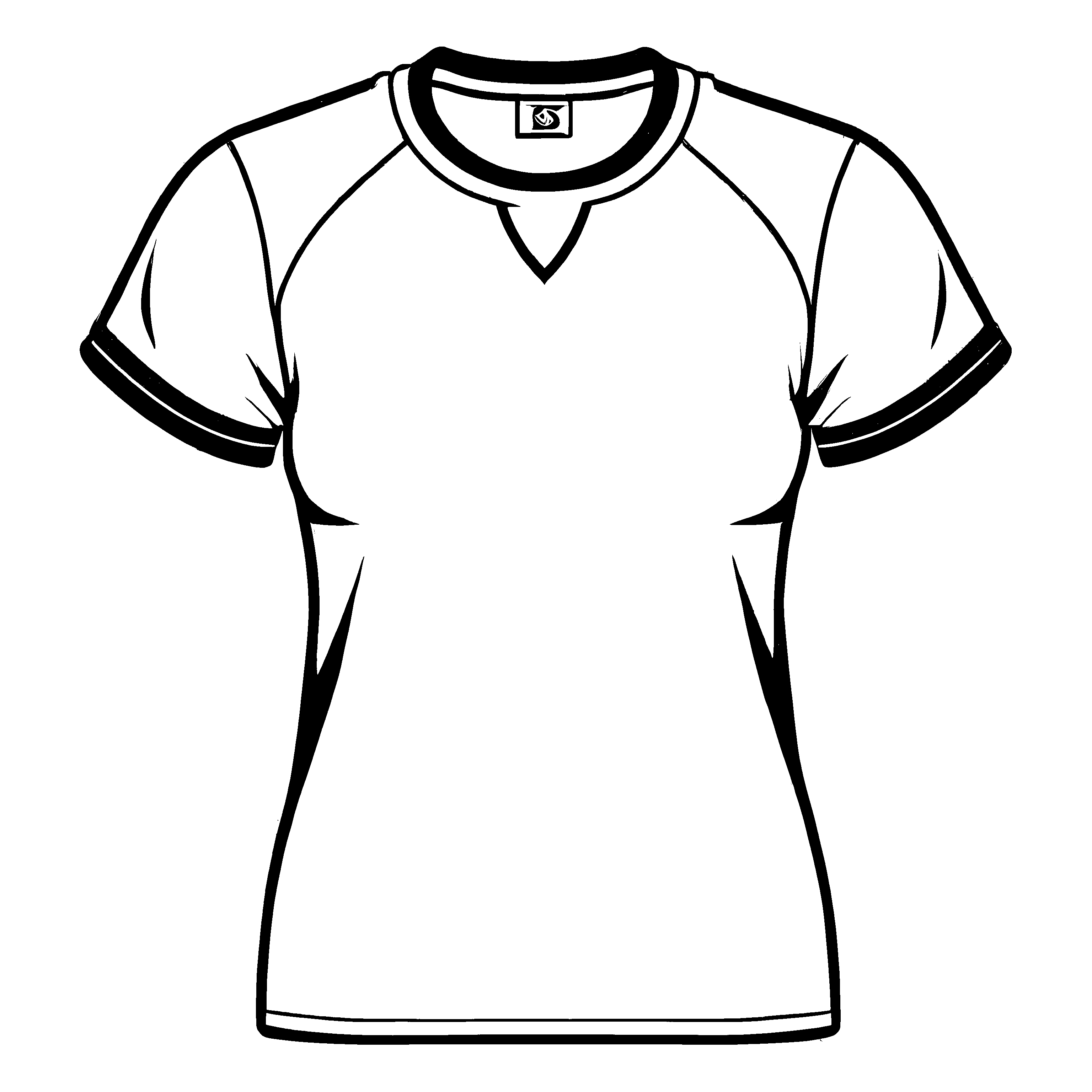 Faszinierendes Damen-T-Shirt mit einzigartigem V-Ausschnitt Malvorlage für kreative Trendsetter