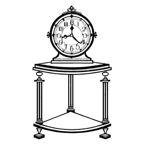 Beeindruckende Uhr auf kreativem Ecktisch Ausmalbild für kleine Zeitdetektive