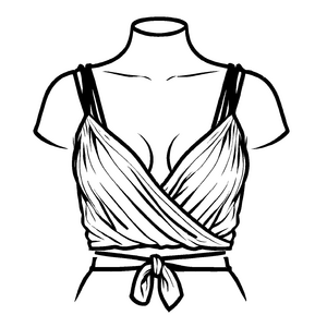 Elegantes Damen-Top mit verspielt gebundenem Schleife Ausmalbild für modische Träumerinnen