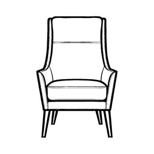 Stylischer Polsterstuhl mit modernem Design Ausmalvorlage für flinke Traumgestalter