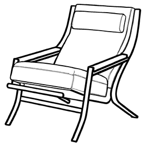 Bequemer Relaxsessel mit weichem Kissen Ausmalbild für entspannte Künstler