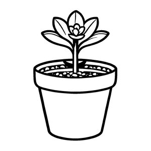 Märchenhaftes Blumenkübel-Malbild für kreative Kids