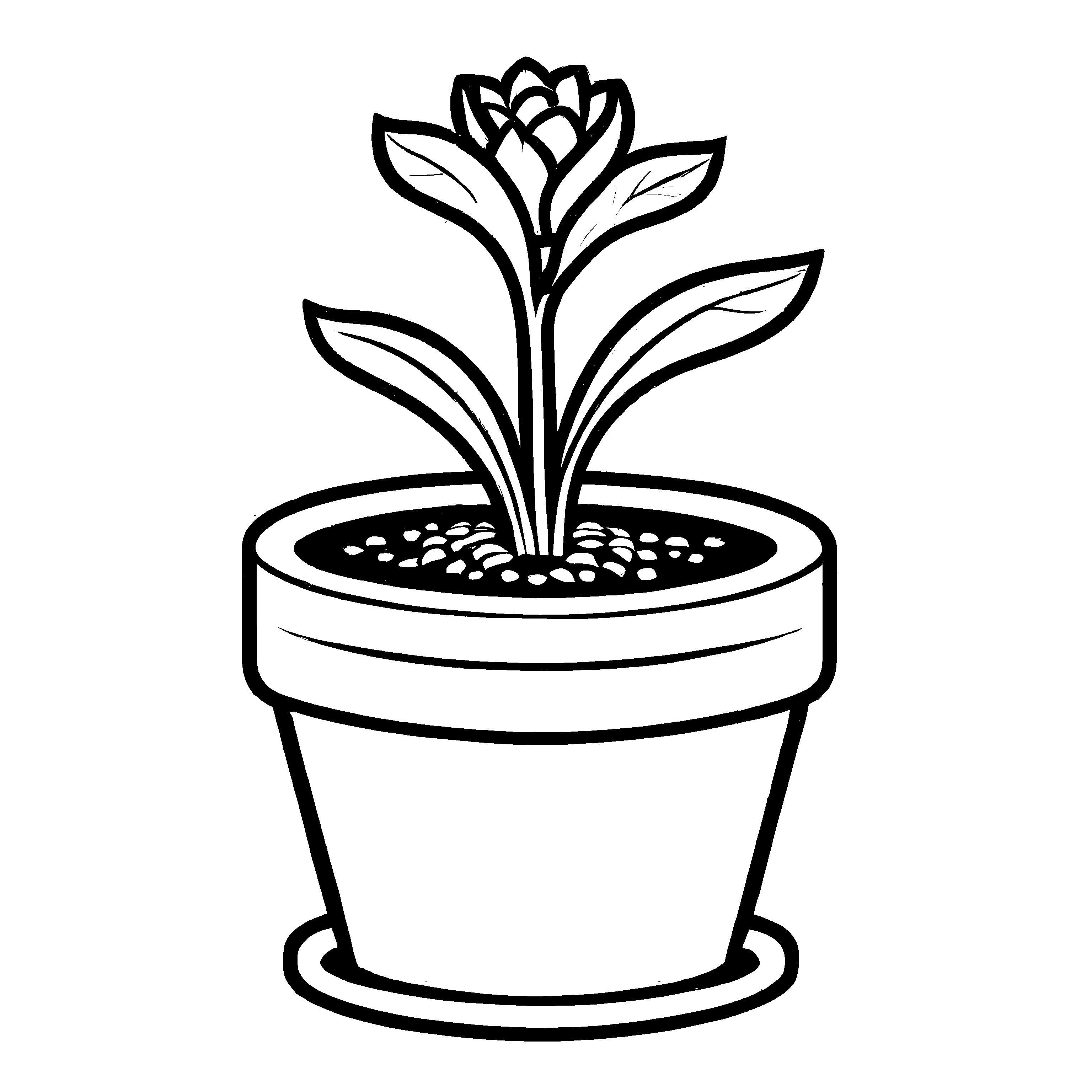 Farbenfrohes Blumenkübel-Malbild für Kinder