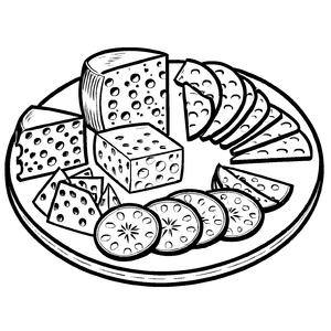 Lustiges Käse-Bastelmotiv zum Ausmalen