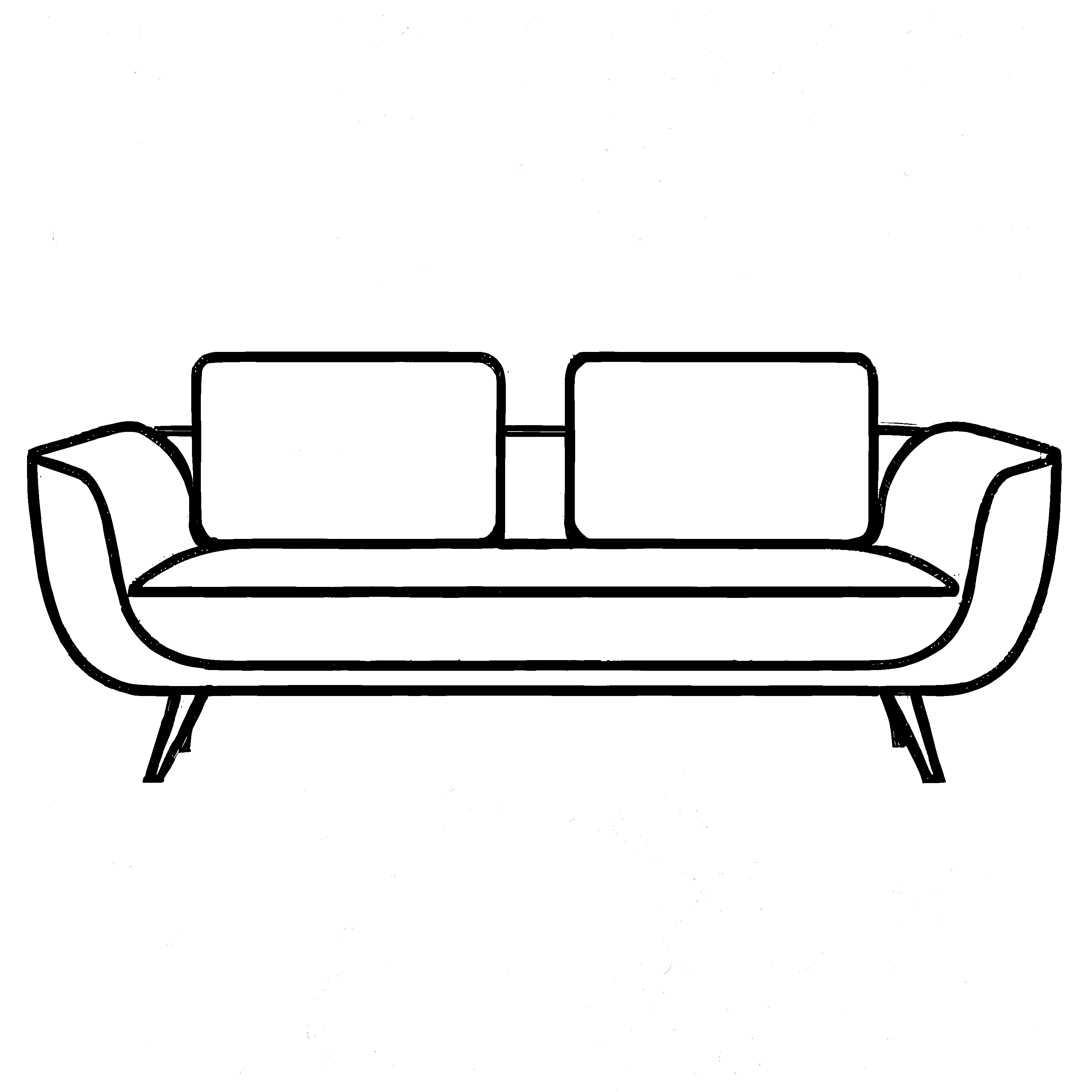 Elegantes Designer-Sofa mit gemütlichen Kissen Ausmalbild für kleine Wohnräume-Entdecker und kreative Couch-Architekten