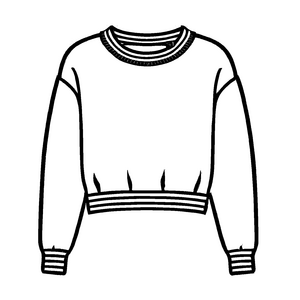 Eleganter Damen-Pullover mit weitem Kragen Malvorlage für stilbewusste Künstler