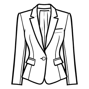 Modischer Damen-Blazer mit stilvollem Revers Ausmalvorlage für kühle Trendsetter