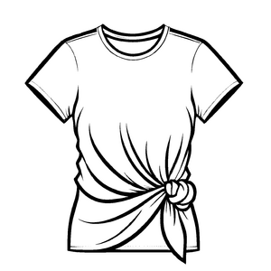 Elegantes Damen-T-Shirt mit großem Schleifenakzent Ausmalmotiv für stilvolle Kreativlinge