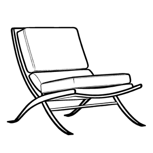 Minimalistischer Loungesessel mit modernen Akzenten Ausmalmotiv für stilbewusste Entdecker