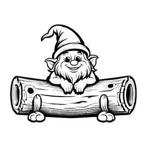 Einfache Gnome-Ausmalvorlage zum künstlerischen Entfalten