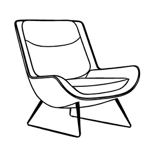 Stylischer Loungesessel im modernen Design Ausmalbild für trendbewusste kreative Köpfe