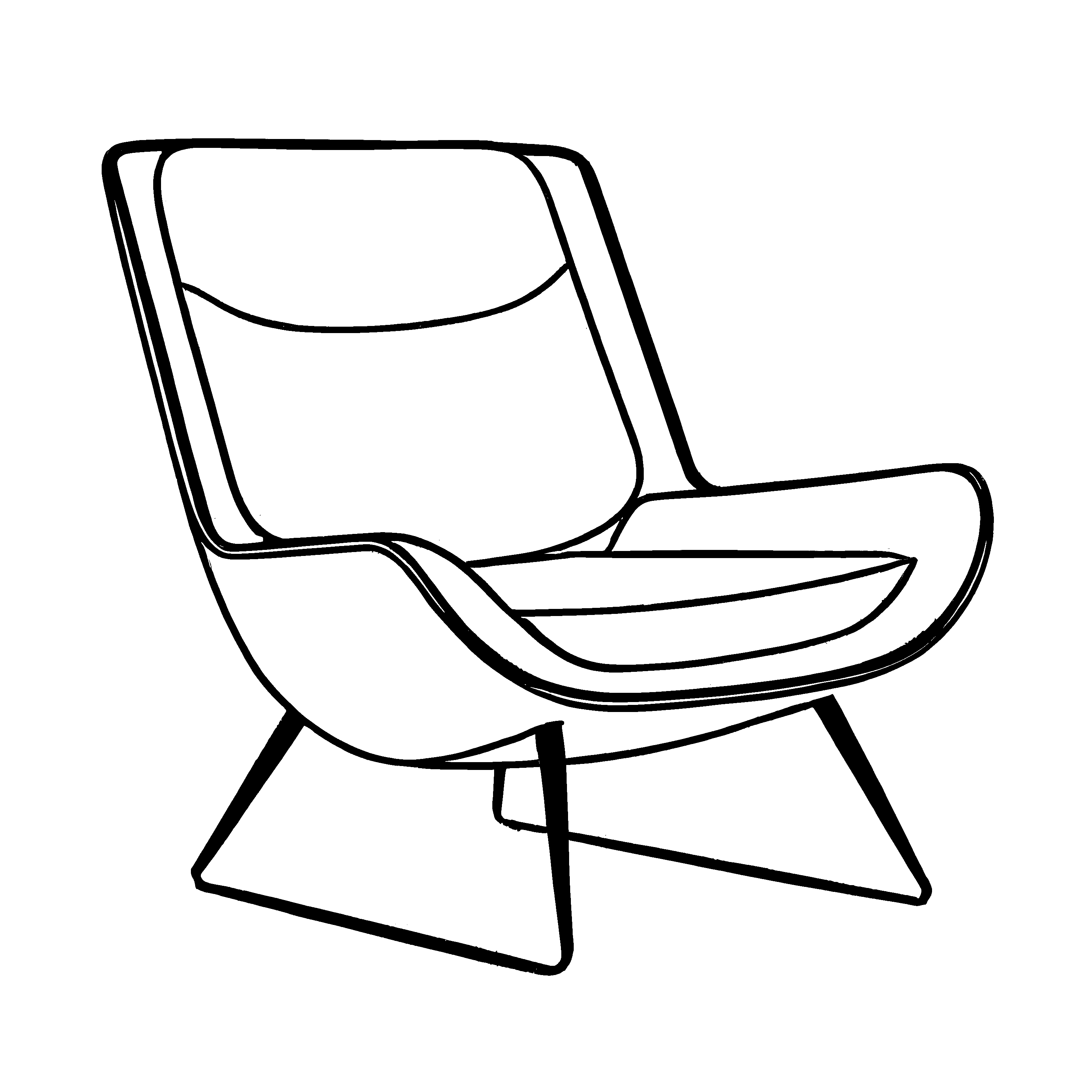 Stylischer Loungesessel im modernen Design Ausmalbild für trendbewusste kreative Köpfe