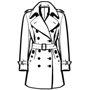 Stylischer Trenchcoat mit aufregenden Details Ausmalbild für fantasievolle Modemacher