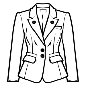 Modische Blazerjacke mit eleganten Knöpfen Malvorlage für stilvolle Modezauberer