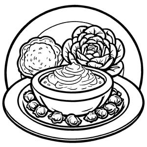 Einzigartiger Rosenkohl im bunten Gemüsemix Malvorlage für kleine Küchenabenteurer