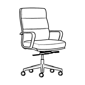 Moderner Konferenzstuhl mit coolem Hochlehnen-Design Malvorlage für flinke Vorstellungsweltler
