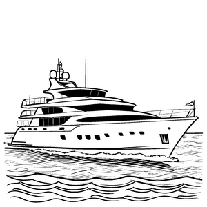 Einzigartige Yachten-Ausmalvorlage für Kinder