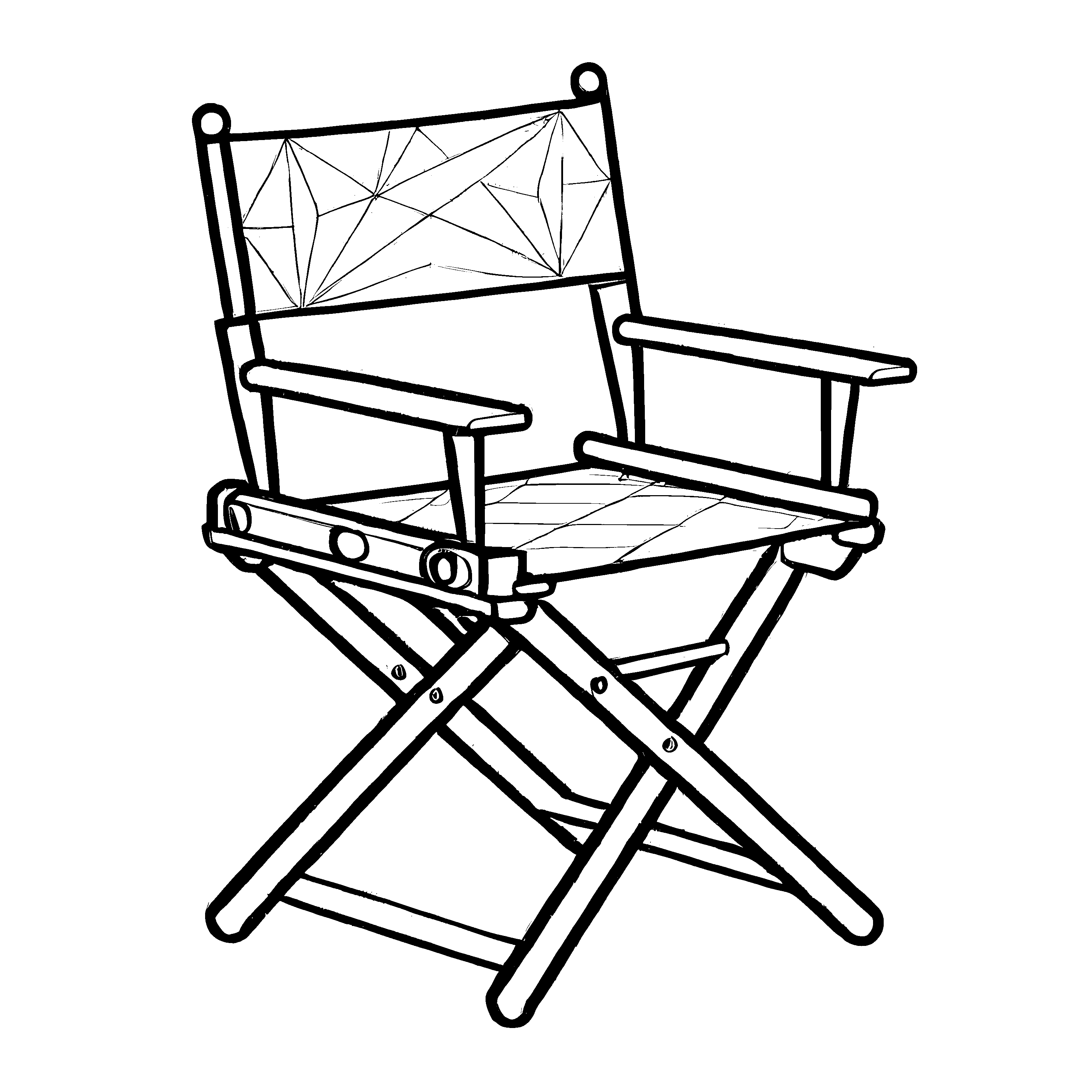 Beeindruckender Regiestuhl mit Sternenmuster Ausmalbild für kleine Filmstars