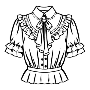Elegante Damenbluse mit verspieltem Spitzensaum Malvorlage für stilvolle Trendsetterinnen