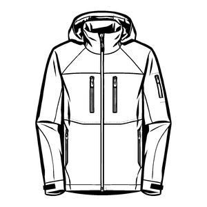 Moderne Herrenjacke mit angesagtem Kapuzen-Style Ausmalvorlage für kreative Modezauberer